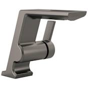 Delta Pivotal 1.2 GPM Single Hole Bathroom Faucet with Push Pop-Up Drain Assembly Lumicoat Black Stainless